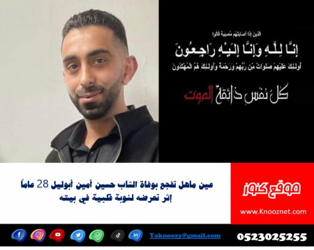 غين ماهل : الشاب حسين أمين أبوليل في ذمة الله